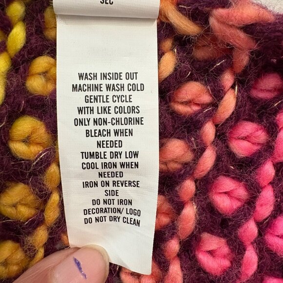 Colorful Crochet Chunky Knit Multicolor Girls Infinity Winter Scarf - Picture 7 of 7